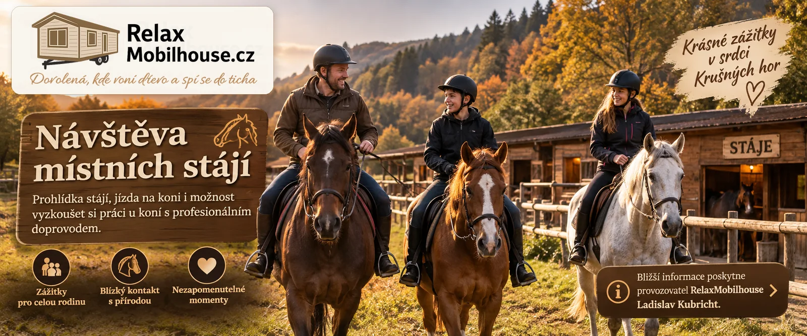 Návštěva místních stájí a jízda na koních s profesionálním doprovodem